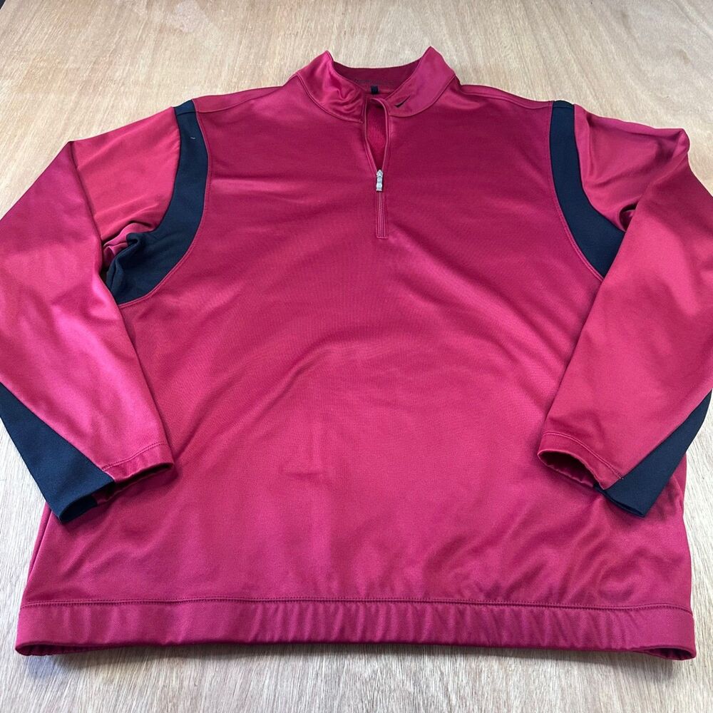 Nike Golf Therma-Fit 1/4 Zip Pullover Men’s Large Red Fleece Winter Layer